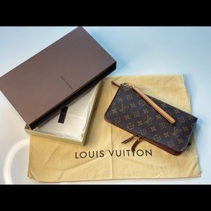 Louis Vuitton Large LV Insolite Organizer Clutch Wristlet Bag Purse Monogram